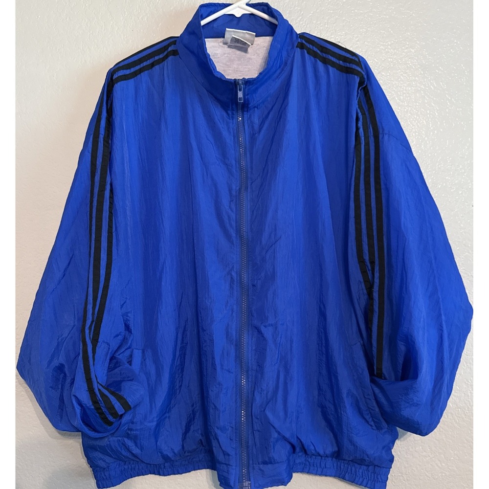 Vintage 90s Avait Sportif 3-Stripe Windbreaker Jacket Blue Men's XL Lined Retro